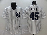 Yankees 45 Gerrit Cole White 2020 Nike Cool Base Jersey,baseball caps,new era cap wholesale,wholesale hats